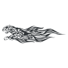 Sticker Guépard flammes
