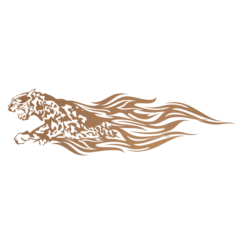 Sticker Guépard flammes