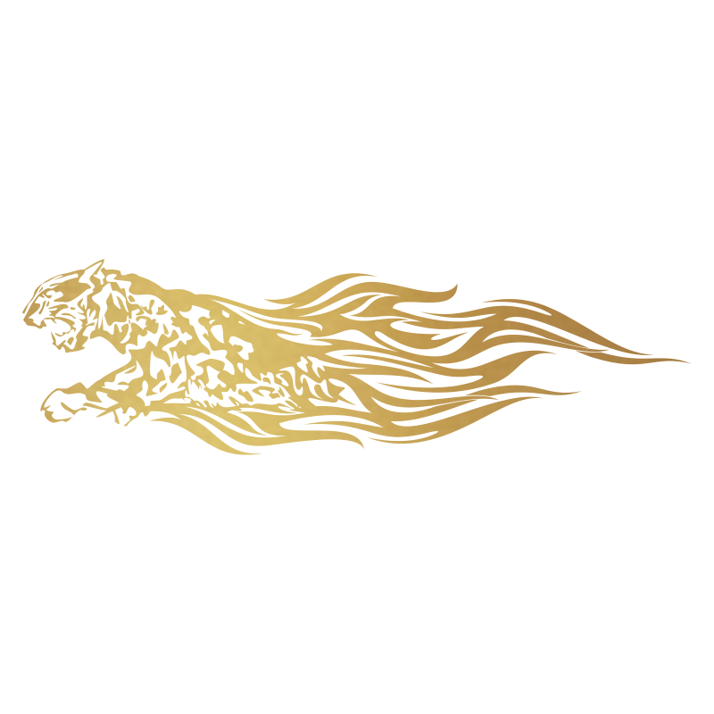 Sticker Guépard flammes