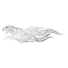 Sticker Guépard flammes