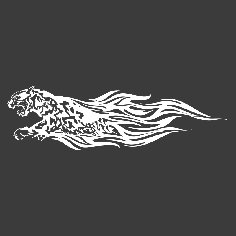 Sticker Guépard flammes