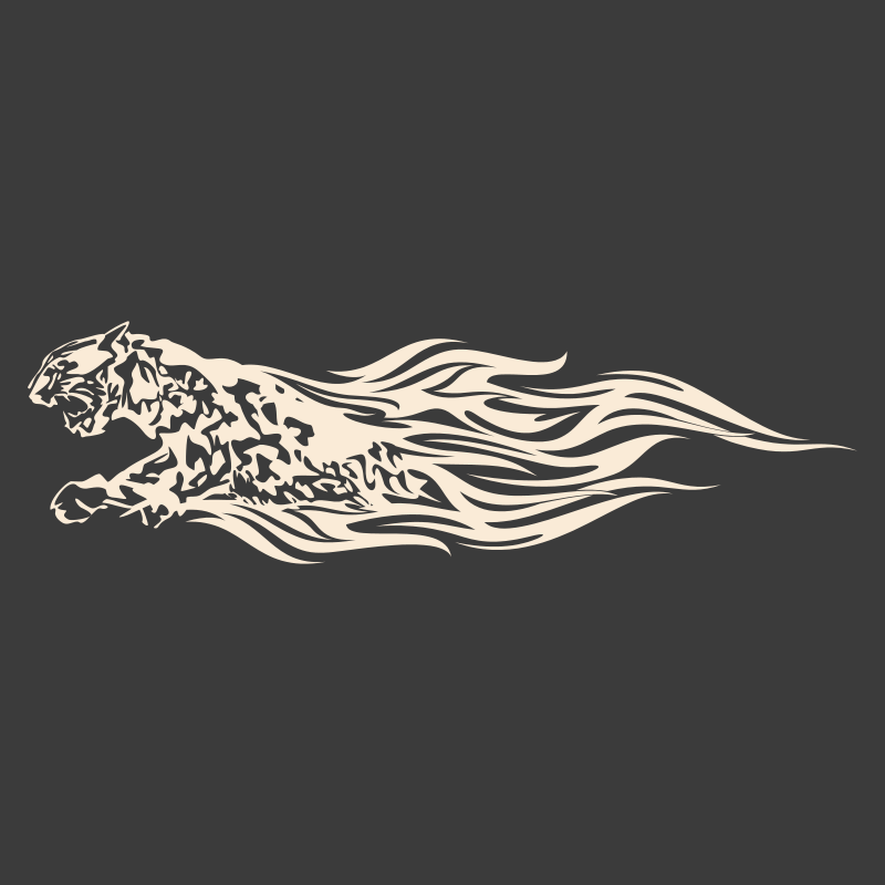 Sticker Guépard flammes