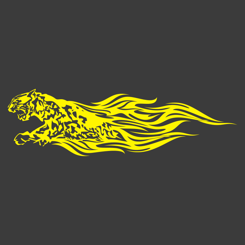 Sticker Guépard flammes