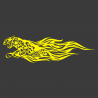 Sticker Guépard flammes