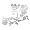 Sticker fleurs et papillon