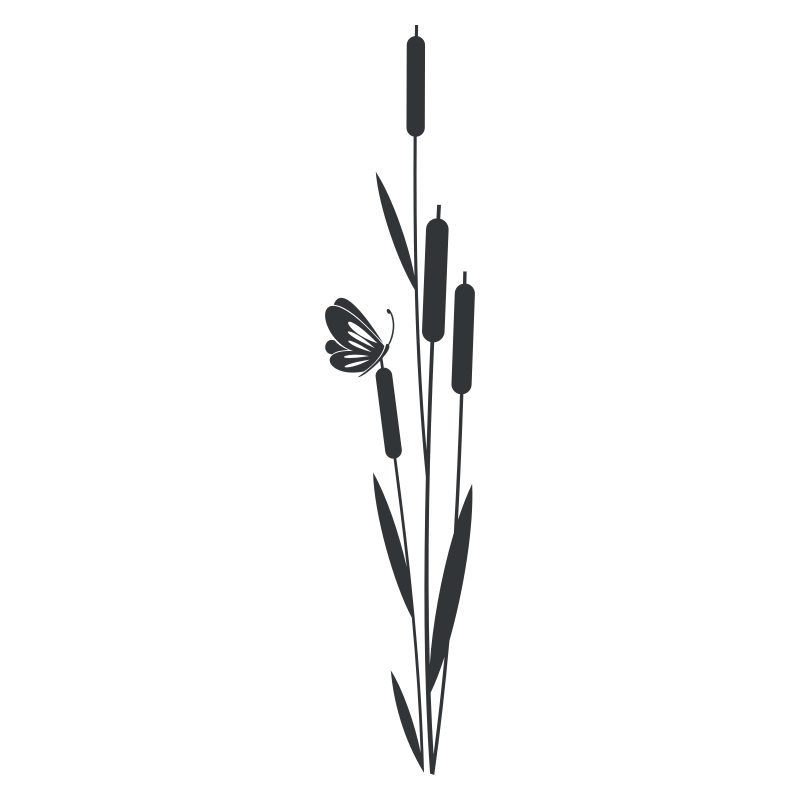 Sticker roseaux et papillon