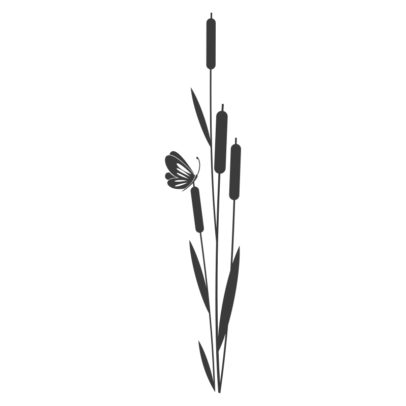 Sticker roseaux et papillon