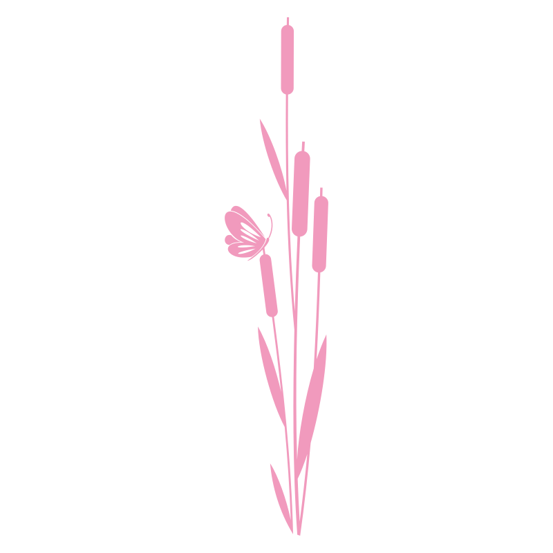 Sticker roseaux et papillon