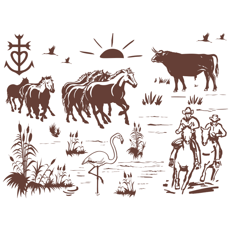 Stickers Paysage Camarguais