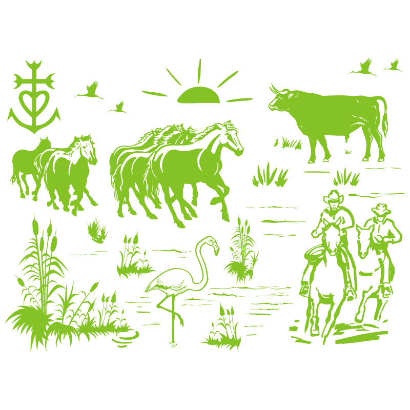 Stickers Paysage Camarguais