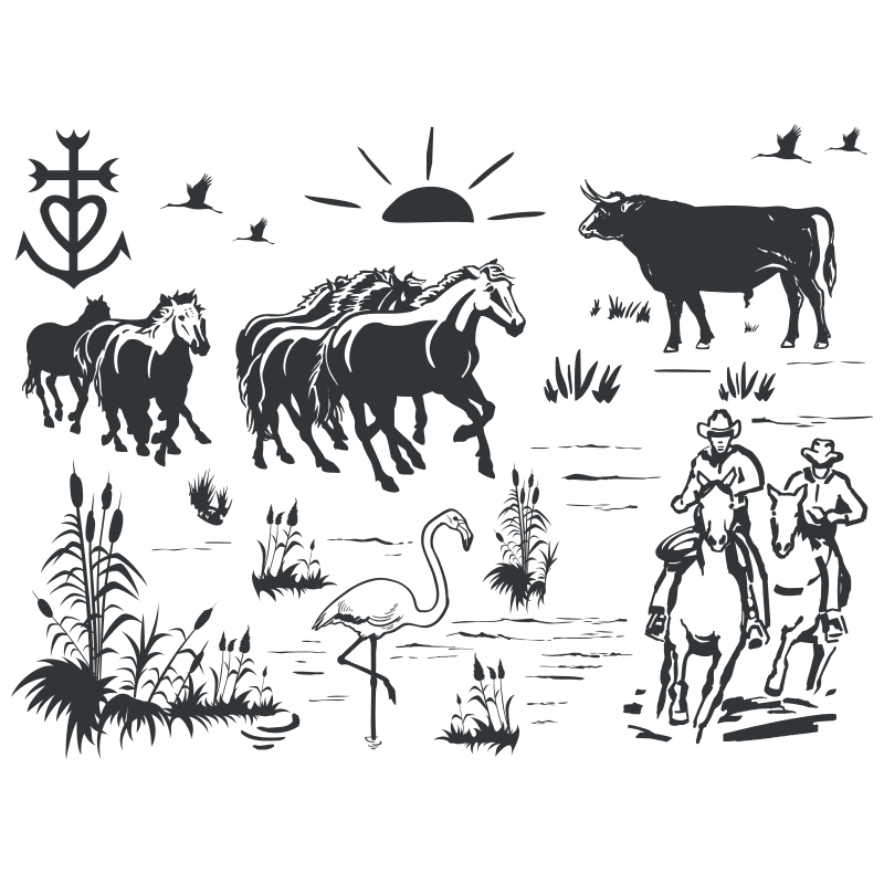 Stickers Paysage Camarguais