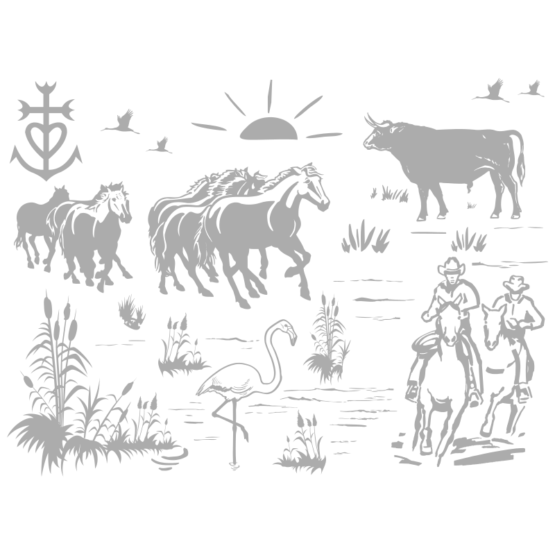 Stickers Paysage Camarguais