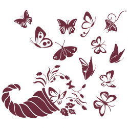 Sticker Corne papillons