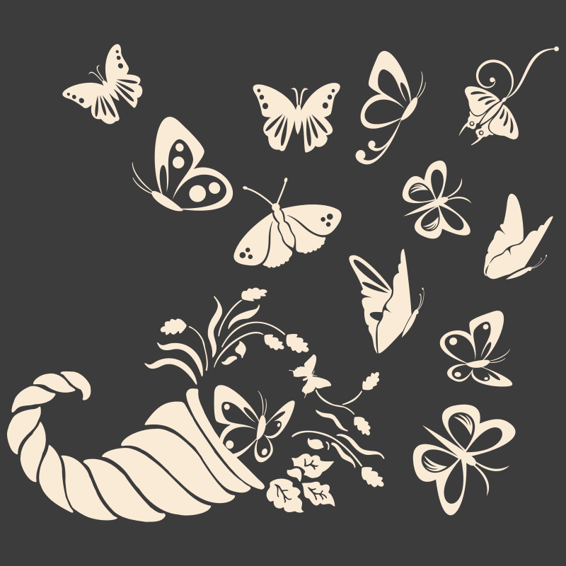 Sticker Corne papillons