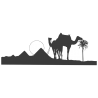 Sticker Chameau & Dromadaire dans le Désert