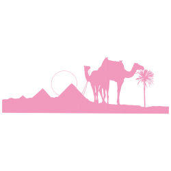Sticker Chameau & Dromadaire dans le Désert