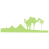 Sticker Chameau & Dromadaire dans le Désert