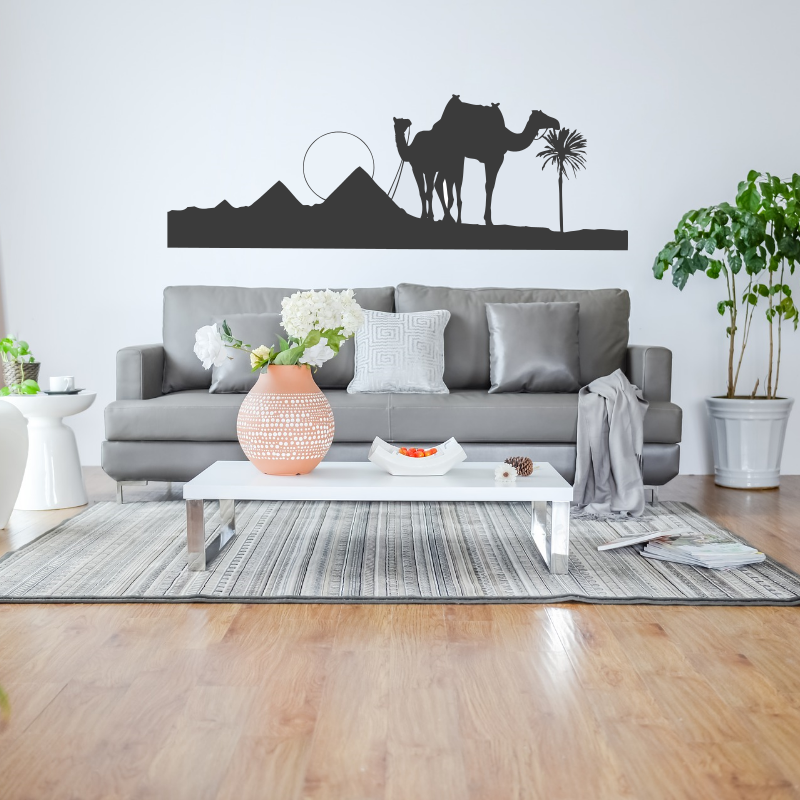 Sticker Chameau & Dromadaire dans le Désert