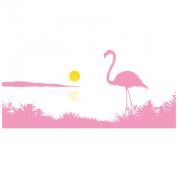Sticker Flamant Rose au Bord de l'eau