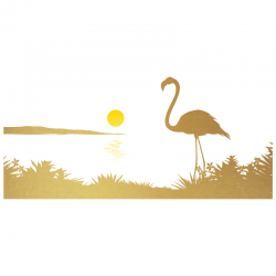 Sticker Flamant Rose au Bord de l'eau