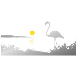 Sticker Flamant Rose au Bord de l'eau