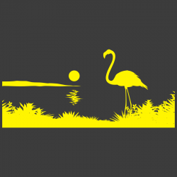 Sticker Flamant Rose au Bord de l'eau