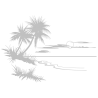 Sticker Paysage Mer & Palmiers