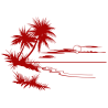 Sticker Paysage Mer & Palmiers