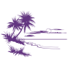 Sticker Paysage Mer & Palmiers