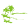 Sticker Paysage Mer & Palmiers
