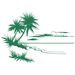 Sticker Paysage Mer & Palmiers