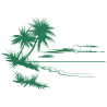 Sticker Paysage Mer & Palmiers