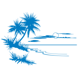 Sticker Paysage Mer & Palmiers