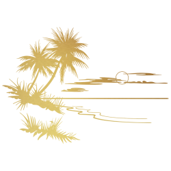 Sticker Paysage Mer & Palmiers