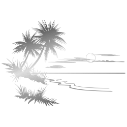Sticker Paysage Mer & Palmiers