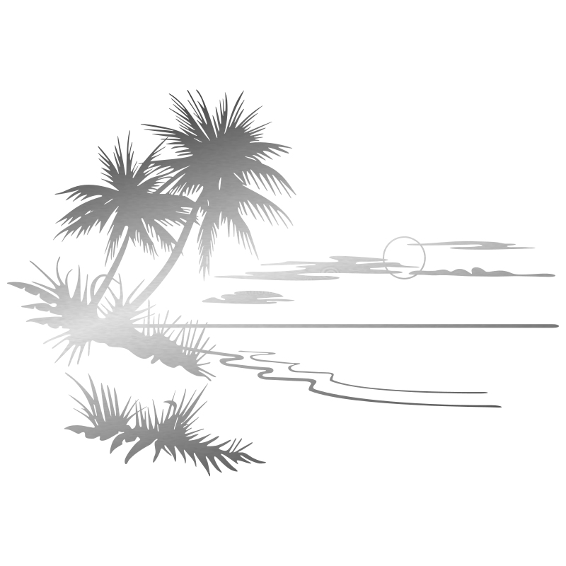 Sticker Paysage Mer & Palmiers