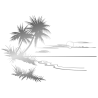 Sticker Paysage Mer & Palmiers