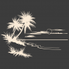 Sticker Paysage Mer & Palmiers