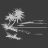 Sticker Paysage Mer & Palmiers