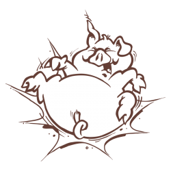 Sticker Cochon Cartoon