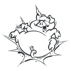Sticker Cochon Cartoon