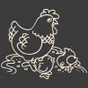 Sticker Poule et ses Poussins