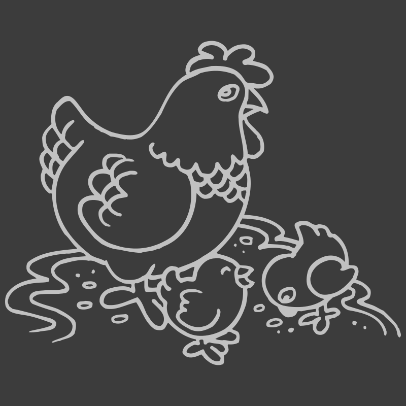 Sticker Poule et ses Poussins
