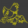 Sticker Poule et ses Poussins