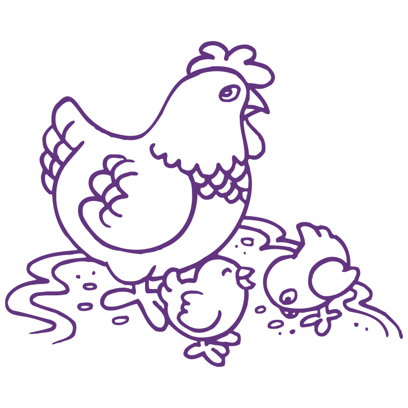 Sticker Poule et ses Poussins