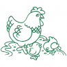 Sticker Poule et ses Poussins