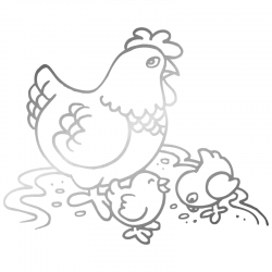 Sticker Poule et ses Poussins