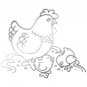 Sticker Poule et ses Poussins