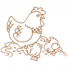 Sticker Poule et ses Poussins