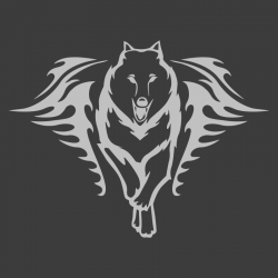 Sticker Loup Flammes